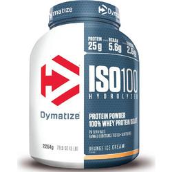 Dymatize ISO100 Hydrolyzed Orange Ice Cream Πρωτεΐνη Ορού Γάλακτος Γράμμωσης Χωρίς Λακτόζη 2.26kg