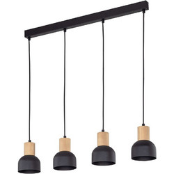 TK Lighting Cairo Κρεμαστό Φωτιστικό Οροφής Ράγα Πολύφωτο E27 Μαύρο 4896