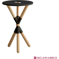 Scarabeo Cross Έπιπλο Μπάνιου Δαπέδου από Μασίφ Ξύλο για Επικαθήμενο Νιπτήρα Φ52 Ardesia Black