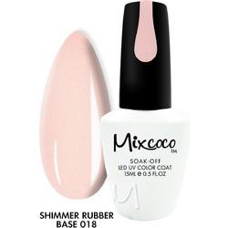 Mixcoco 18 Shimmer Cover Pink Rubber Base Ημιμόνιμο Βερνίκι Νυχιών 15ml
