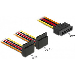 DeLOCK 60170 Καλώδιο Τροφοδοσίας 15-Pin SATA III to 2 x 15-Pin SATA III 0.15m Multicolor
