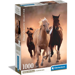 Puzzle Clementoni Compact Box High Quality Collection Άλογα 1000 Κομμάτια