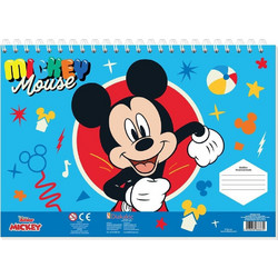 Disney Mickey Διάφορα Σχέδια Μπλοκ Ζωγραφικής A4 40 Φύλλων με Αυτοκόλλητα 564476