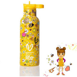 Ecolife X Vasiliki Joy Παιδικό Παγούρι Θερμός Ανοξείδωτο BPA Free Κίτρινο 500ml