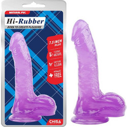 Chisa Novelties Hi-Rubber 7.5" Ρεαλιστικό Dildo με Βεντούζα & Όρχεις 19cm Μωβ