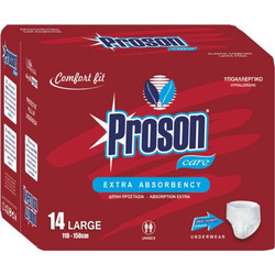 Proson Care Extra Absorbency Large Πάνες Βρακάκι Ακράτειας 14τμχ