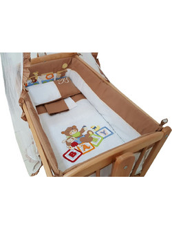 Beboulino Baby Bear Σετ Λίκνου White/Brown 6τμχ