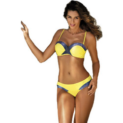 Marko Melinda Bikini Set με Ενίσχυση Κίτρινο Ανθρακί M-395