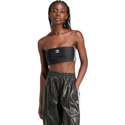 Adidas 3-Stripes Tube Top Γυναικείο Αθλητικό Crop Top Μαύρο IX7823
