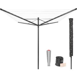 Brabantia Lift-O-Matic 1003467 Πτυσσόμενη Απλώστρα Ρούχων Δαπέδου Κήπου Μεταλλική 11x11x200cm με Μήκος Απλώματος 50m