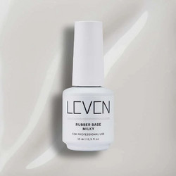 Leven Milky Rubber Base Ημιμόνιμο Βερνίκι Νυχιών 15ml