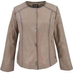 Leather 100 Γυναικείο Μπουφάν Δερμάτινο Κοντό Μπεζ 05-W-MOON