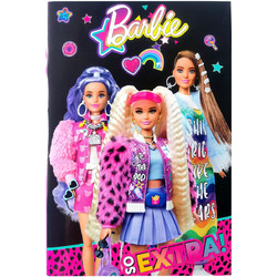 Gim Barbie Extra Τετράδιο Ριγέ B5 40 Φύλλων Μαύρο Ροζ 349-76400