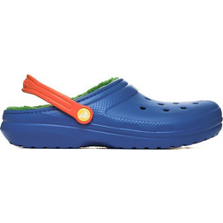 Crocs Ανατομικές Χειμερινές Παιδικές Παντόφλες για Αγόρια με Γούνα Royal Blue 207010-4LB