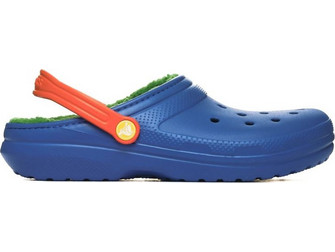 Crocs Ανατομικές Χειμερινές Παιδικές Παντόφλες για Αγόρια με Γούνα Royal Blue 207010-4LB