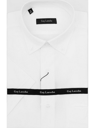 Guy Laroche Ανδρικό Πουκάμισο Βαμβακερό Μακρυμάνικο Κανονική Γραμμή Λευκό GLDS18207BDSS