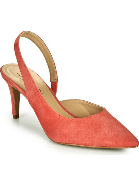 JB Martin Alana Γόβες Suede Slingback με Λεπτό Ψηλό Τακούνι Κοραλί UPD140-26-P