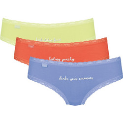 Sloggi 24/7 Weekend Βαμβακερά Γυναικεία Slip με Δαντέλα 3Pack 10198004-M018