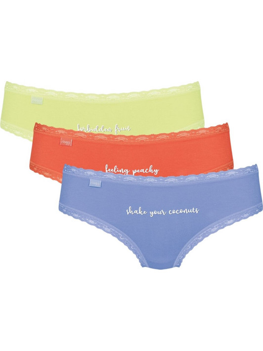 Sloggi 24/7 Weekend Βαμβακερά Γυναικεία Slip με Δαντέλα 3Pack 10198004-M018