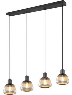Trio Lighting Tarifa Κρεμαστό Φωτιστικό Οροφής Ράγα Πολύφωτο E27 Μαύρο 362800432