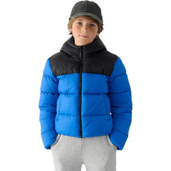 4F Αθλητικό Παιδικό Μπουφάν Χειμωνιάτικο Puffer Royal Blue Μαύρο 4FJWAW24TDJAM462-36S