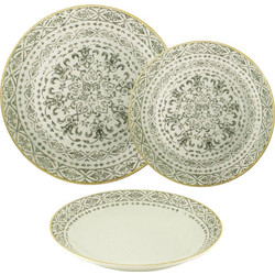 Oriana Ferelli Vintage Σετ Πιάτα Φαγητού Πορσελάνης Μπεζ 18τμχ VINTAGEBEIGE18