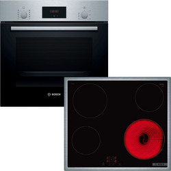 Bosch Φούρνος Ηλεκτρικός Άνω Πάγκου 66lt 59.4cm HBF154BS0 με Κεραμικές Εστίες PKE645BA2E