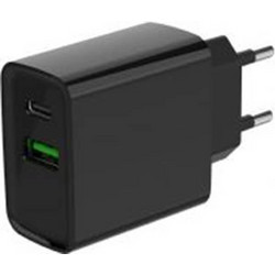 Gembird PDQC20 Φορτιστής χωρίς Καλώδιο με Θύρα USB-A & Θύρα USB-C 20W Power Delivery Black