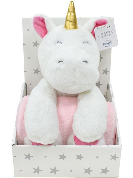 Dimcol Unicorn 02 Κουβέρτα Αγκαλιάς Fleece με Λούτρινο 75x90 Ροζ