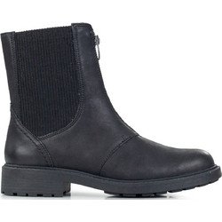 Clarks Γυναικεία Μποτάκια Chelsea Δερμάτινα Μαύρα με Χοντρό Χαμηλό Τακούνι 26167568