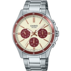 Casio Ανδρικό Ρολόι Χρονογράφος με Ασημί Μεταλλικό Μπρασελέ MTP-1374D-5A2VDF