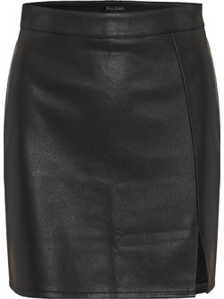Funky Buddha Μίνι Φούστα Δερματίνη Ψηλόμεση Pencil Μαύρη FBL010-119-14