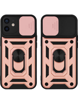 Sonique Ring Armor CamPro Back Cover Rose Gold (iPhone 12 mini)