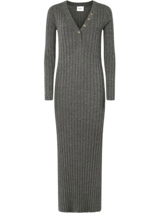 Pepe Jeans Izabel Midi Καθημερινό Φόρεμα Ριπ Ανθρακί PL953586-963