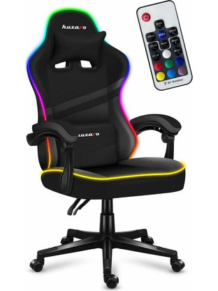 Huzaro Force 4.4 Καρέκλα Gaming Δερματίνης με RGB Μαύρη