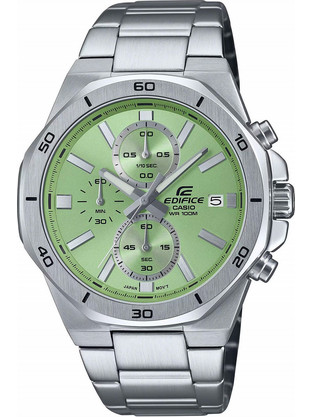 Casio Edifice Ανδρικό Ρολόι Χρονογράφος με Ασημί Μεταλλικό Μπρασελέ EFV-640D-3AVUEF