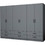 Megapap Εξάφυλλη Ντουλάπα Ρούχων Ricardo Γκρι 240x51.8x181cm GP100-0066,4