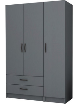 Megapap Τρίφυλλη Ντουλάπα Ρούχων Γκρι 120x51.8x181cm GP100-0068,4