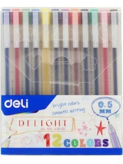 Deli Delight Σετ Στυλό Gel 0.5mm Πολύχρωμο 12τμχ
