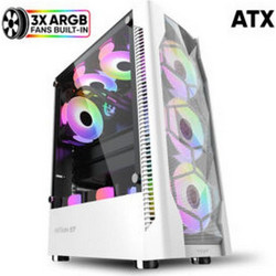 Armaggeddon Tritron 3 White Gaming Midi Tower Κουτί Υπολογιστή RGB με Πλαϊνό Παράθυρο
