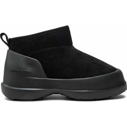 Moon Boot Γυναικεία Μποτάκια Χιονιού Suede Μαύρα με Χαμηλό Τακούνι και Γούνα 80D2480040-N001
