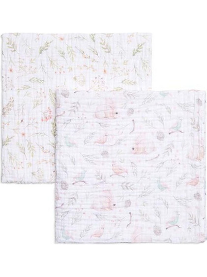 Funna Baby Garden Πάνες Αγκαλιάς από Μουσελίνα Λευκές 90x90cm 2τμχ