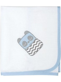 Baby Star Tiny Friends Πάνα Αγκαλιάς Χασέ Γαλάζια 80x80cm