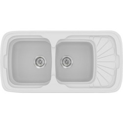 Sanitec Classic 304 Επικαθήμενος Νεροχύτης Γρανίτη Αντιστρεφόμενος Ματ White 96x51cm