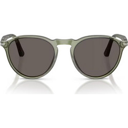 Persol PO3286S 1226B1 Ανδρικά Γυαλιά Ηλίου Στρογγυλά Κοκάλινα Γκρι με Μαύρο Φακό