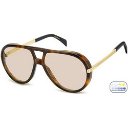 David Beckham DB99 2IK/3O61 Ανδρικά Γυαλιά Ηλίου Aviator Μεταλλικά Ταρταρούγα Χρυσό με Καφέ Φακό