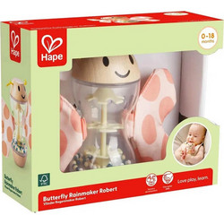 Hape Early Explorer Rainmaker Πεταλούδα Robert Ξύλινη Κουδουνίστρα Μαράκα για Νεογέννητα