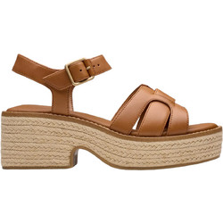 Clarks Γυναικεία Πέδιλα Δερμάτινα Ταμπά με Χοντρό Χαμηλό Τακούνι 26181251