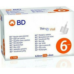 BD Thin Wall Βελόνες Ινσουλίνης 31G 6mm 100τμχ