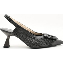 Hispanitas Γόβες Slingback Δερμάτινες με Λεπτό Ψηλό Τακούνι Μαύρες RHV254044
